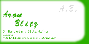 aron blitz business card